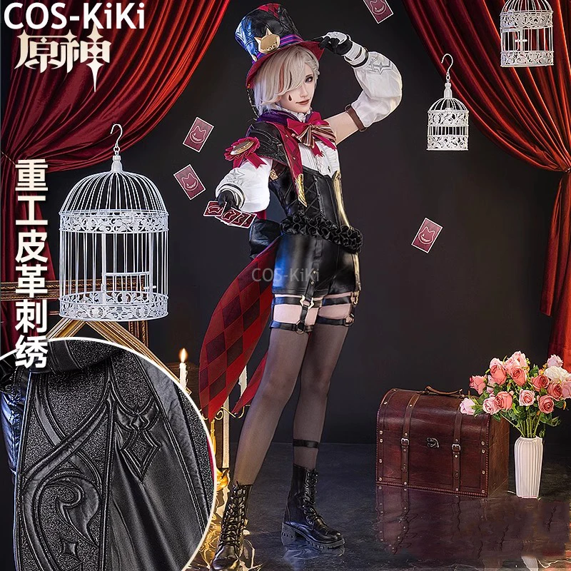 

COS-KiKi Genshin Impact Lyney Magician Game Suit Gorgeous Uniform Cosplay Costume Halloween Party Role Play Outfit S-3XL