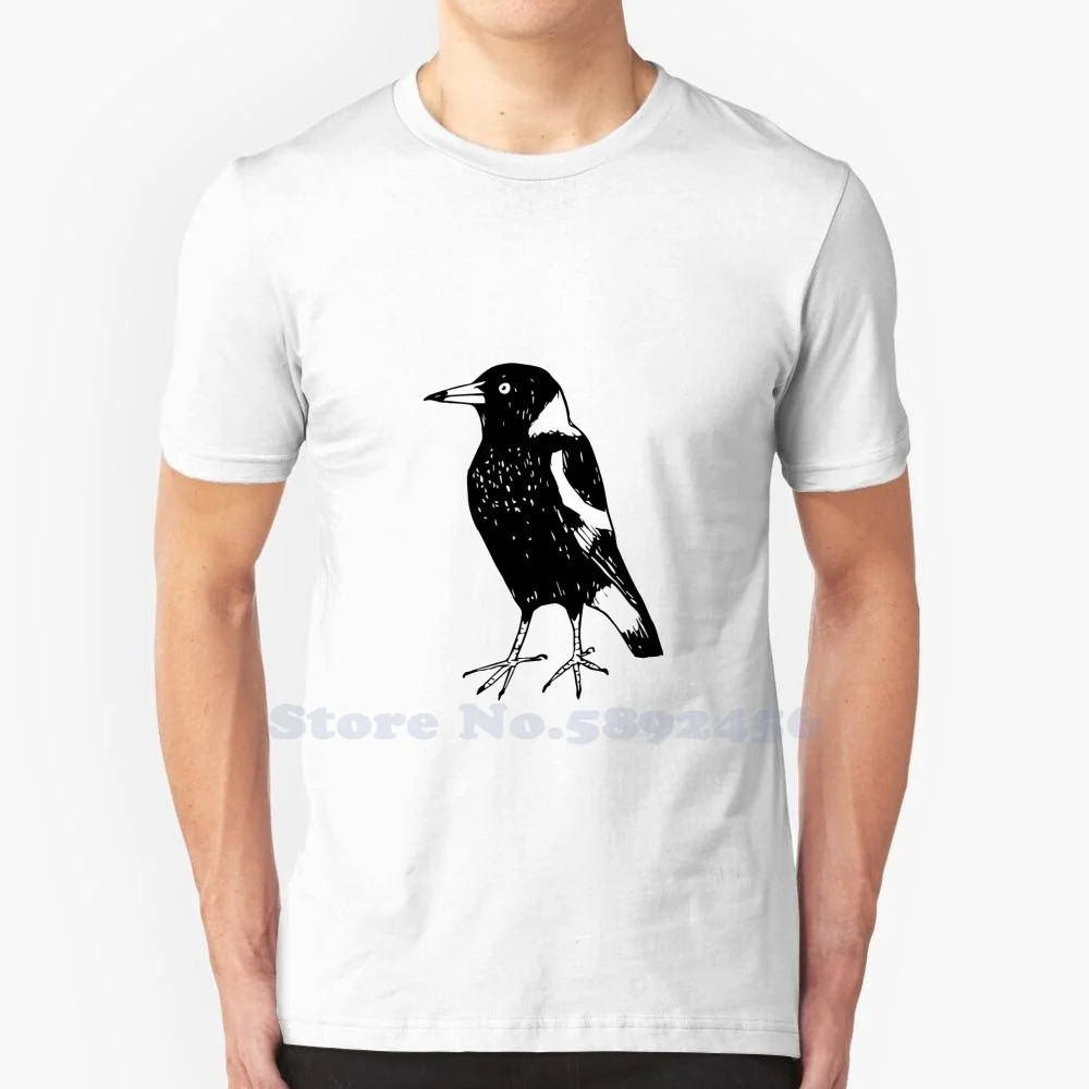 Max The Magpie-Raising Funds For Birdlife Australia 100% Pure Cotton T-Shirt Australian Magpie Cartoon Birdlife Birds Animals