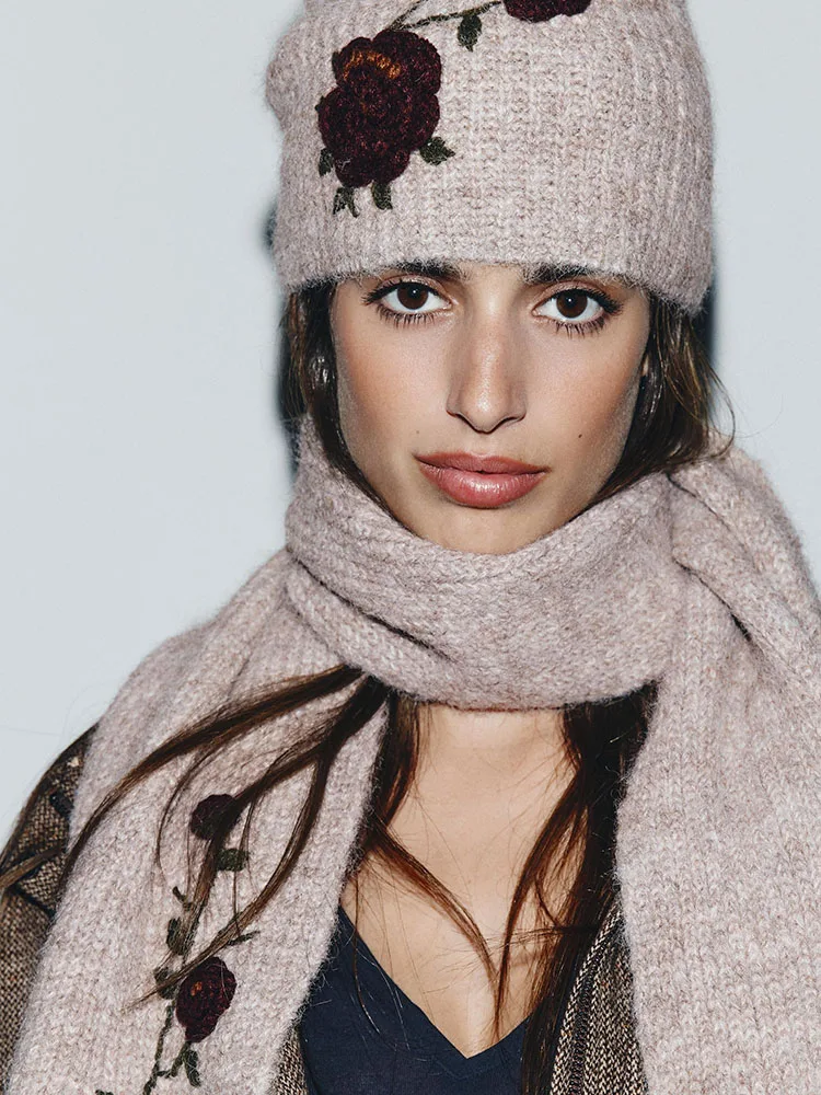 قفازات شتوية وصلت حديثًا 0653273 7 وشاح 0653272 7 قبعة 065327 7 ملابس وإكسسوارات نسائية عرقية