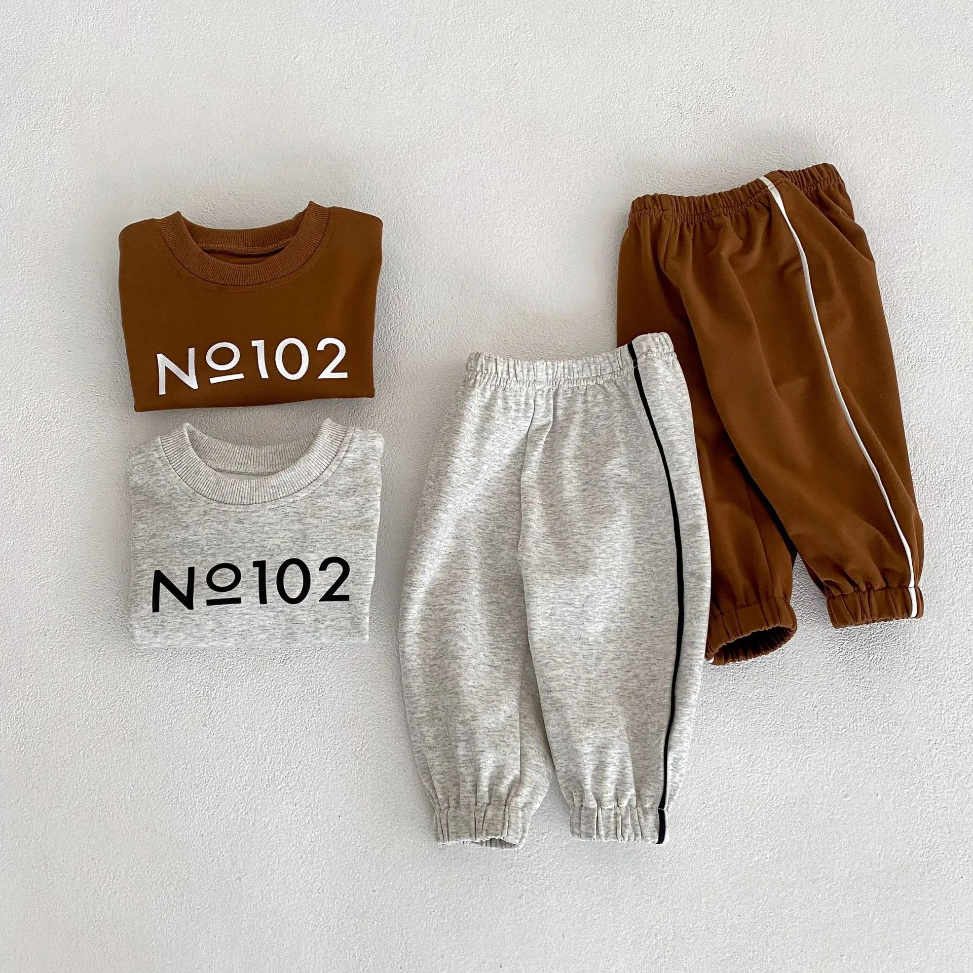 Spring Autumn Infant Casual Clothes Set Long Sleeve Children Letter Print Sweatshirt Outfits Loose Boys Harem Pants 2pcs Suit