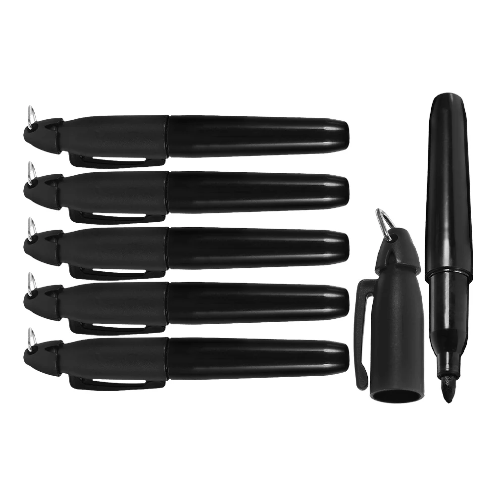 

6pcs Drawing Marker Pens ABS Material Iron Hooks Triangle Design Clear Line Marking Golf Ball Alignment Tools Multifunctional