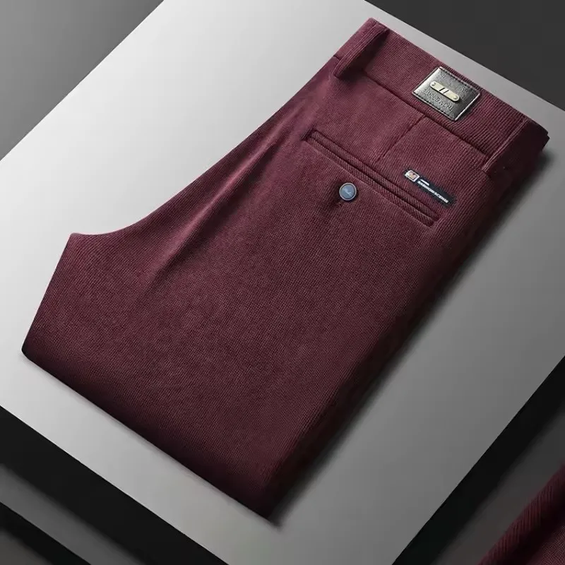 منتصف الارتفاع تمتد مستقيم سليم سروال قصير رجالي الخريف الربيع أسود أحمر كاكي سراويل تقليدية بدلة عمل بنطلون #1