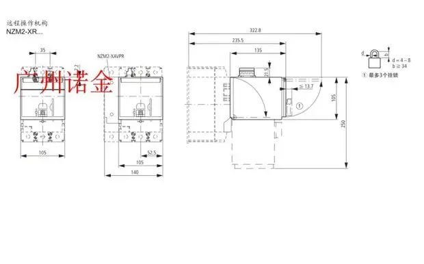EATON Eaton Muller, 플라스틱 케이스 스위치 원격 전기 작동 NZM2-XR24-30DC 에너지 저장 새로운 원본