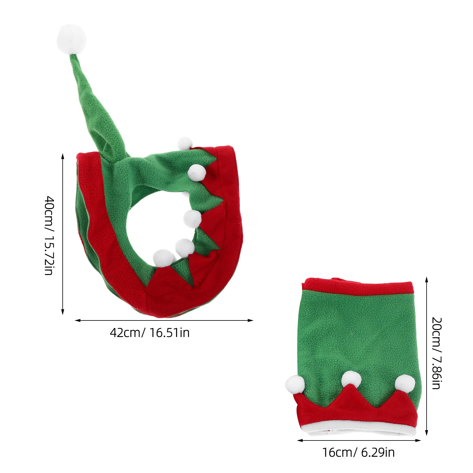 مجموعة واحدة من أدوات تزيين الحصان وقبعة عيد الميلاد لفافات الساق لحفلات العطلات وقابلة للتنفس ومريحة ونمط احتفالي فريد من نوعه