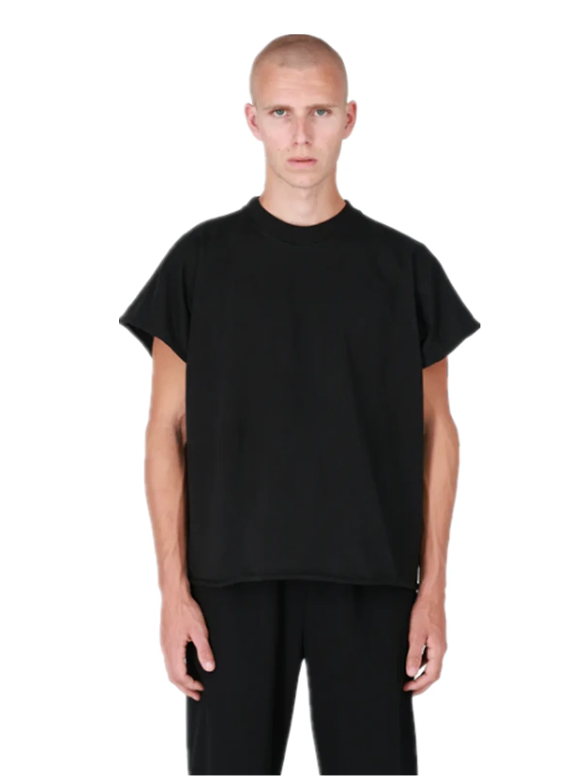 Yao Fashion Simple Solid Color Vest Kanye Casual Loose Men Tops Tee Vintage Oversize T Shirt