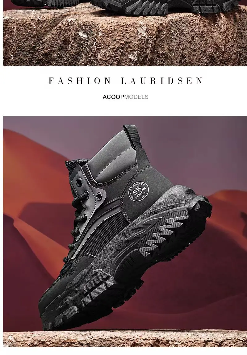 2026 Herren High-Top Arbeitsschutzschuhe Rutschfeste Verschleißfeste Frühling-Herbst Outdoor-Kletter-Arbeits-Sport-Trendstiefel – Detail 17