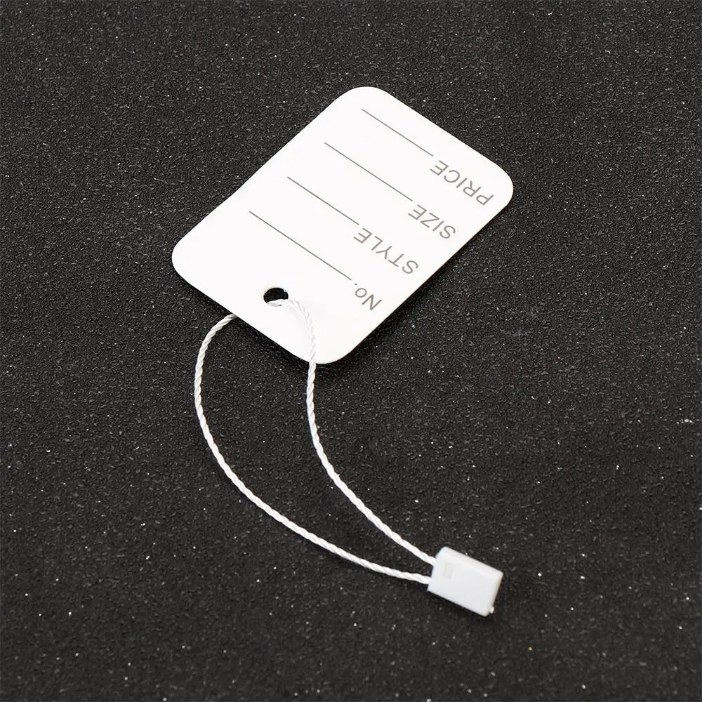 500/1000PCS Useful Retail Snap Lock Fittings Price Tags Hang Tag String Hangtags Clothing Label