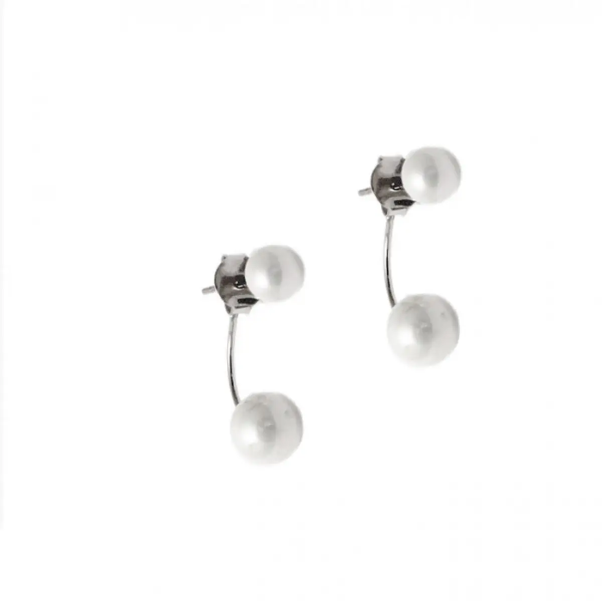 

Beadsnice ID28546 Pure Sterling Silver Shell Beads Earrings Elegant Double Side Earrings for Women