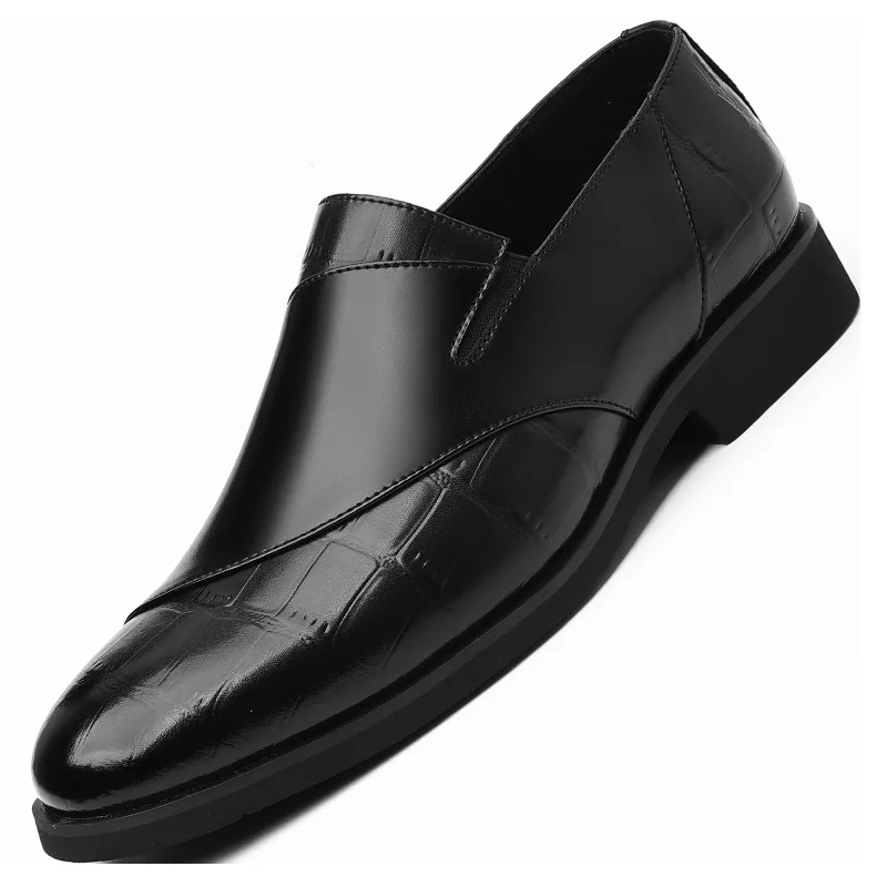 

New Men Business Casual Slip on Shoes Soft Rubber Sole Breathable Formal Loafers Comfortable Fashion Daily Wear Office Walking