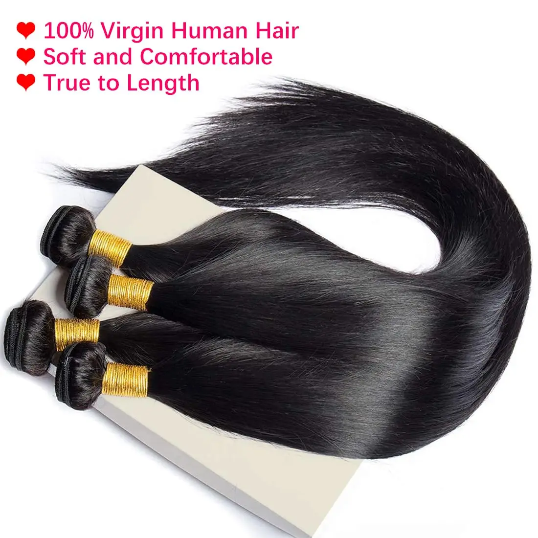 STRAIGHT Human Hair Bundles บราซิล Virgin Human Hair STRAIGHT 20 20 20 นิ้วผม Remy ผมสานคู่เรา