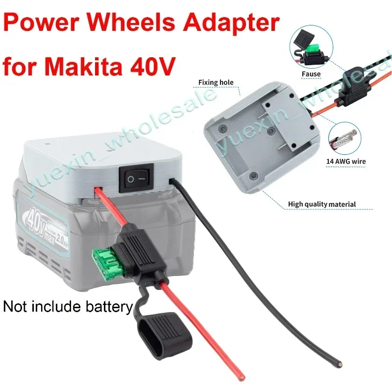 Imagem -02 - Power Wheels Adaptador para Makita Li-ion Bateria Power Mount Connector Faça Você Mesmo Adaptador Doca Titular 14awg