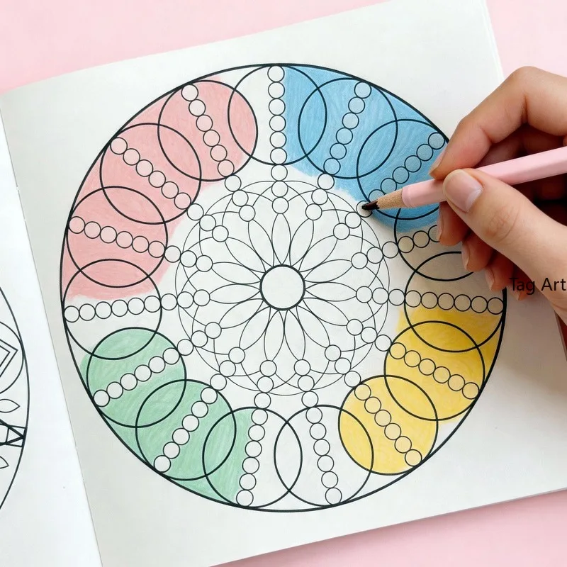 A Mandala Zen Healing Coloring Picture Book, High Definition Pattern Line Draft Coloring Book, 24 Mandala Pattern Patterns