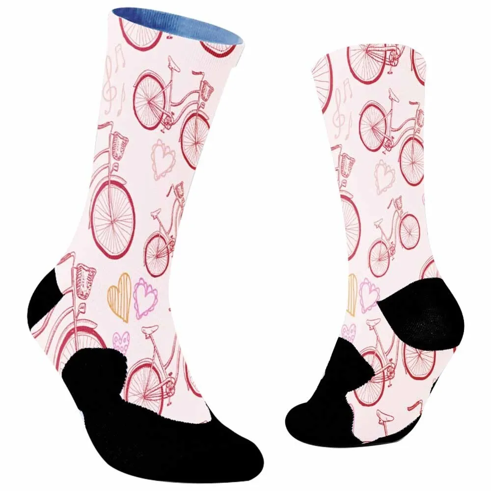 Man Women's Graphic Print Crew Socks New Crew Knit Socks Sports cycling socks