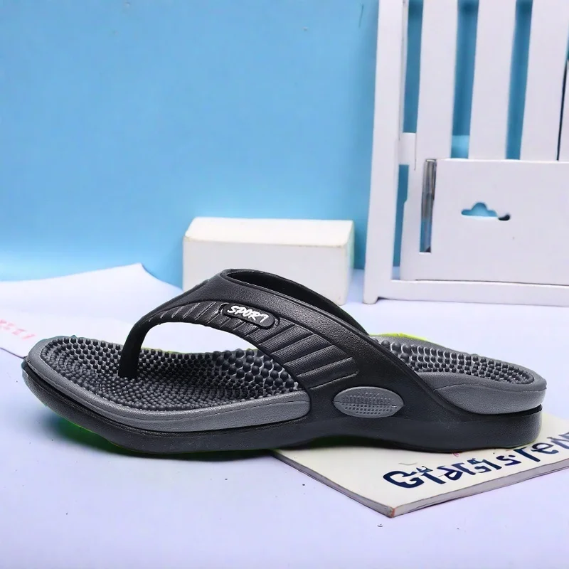 Men‘s Flip Flops Summer Non-Slip Thong Sandals Lightweight Comfortable EVA Foam Arch Support Indoor Outdoor Home Slippers Beach Pool Gym Travel Walking Durable Quick Dry Cushion Footbed Casual Minimalist view 3