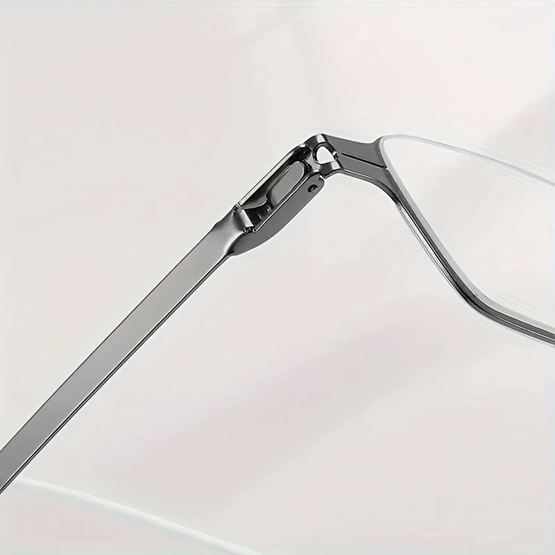1 tragbare faltbare Lesebrille, Rahmen aus Eisenlegierung, lässiger Stil, mit Schutzhülle, mit Stärke für Männer und Frauen, für Com – Detail 6