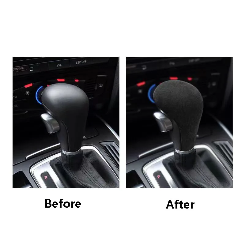 Suede Car Interior Accessories Shift Knob Cover Trim For Audi A4 Q5 B8 2009-2012 A5 B8 2008-2010 A6 C6 2005-2011 Q7 4L 2006-2012