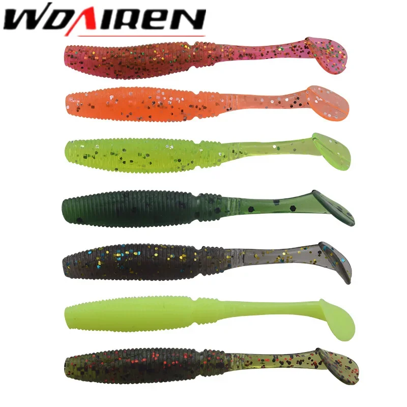 20 Pcs Silicone Soft Fishing Lure 5.5cm 0.8g Jig Soft Bait Artificial Rubber Lures Swimbait Shad Bass Pesca Fishing Tackle