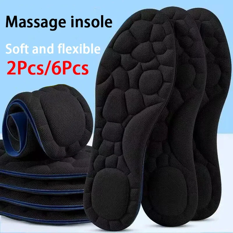 Massage Comfort Insoles Soft Flexible Cushion Shoe Inserts Breathable Sweat Wicking Cuttable Foot Pads For Walking Standing