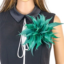 Fashion Feather Brooch Luxury Ostrich Plume Scarf Clip for Women Brooches Lapel Pins Dress Accessory Boutonniere Ladies Hair