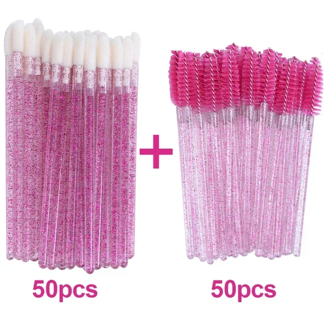 100 Pcs Makeup Brushes For Lip Eyebows Eyelash Shining Mascara Wands Applicators False Lashes Beauty False eyelash tools