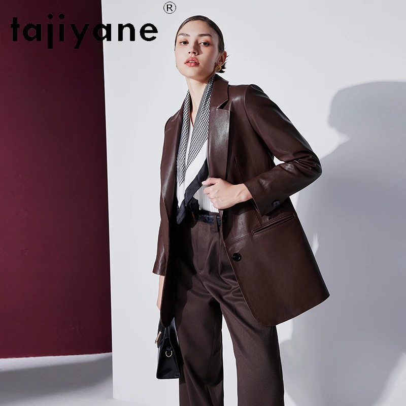 

Tajiyane Top Quality Real Leather Jacket Women Elegant Blazers 2023 Autumn Winter 100% Natural Sheepskin Coat Retro Trendy Wear