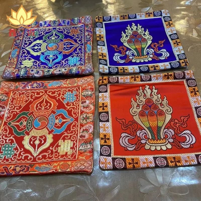 Chinese Style Tibetan Pattern Empty Sachet Bag, Zipper Closure Fabric Pouch, Car Hanging & Portable Lucky Pouch