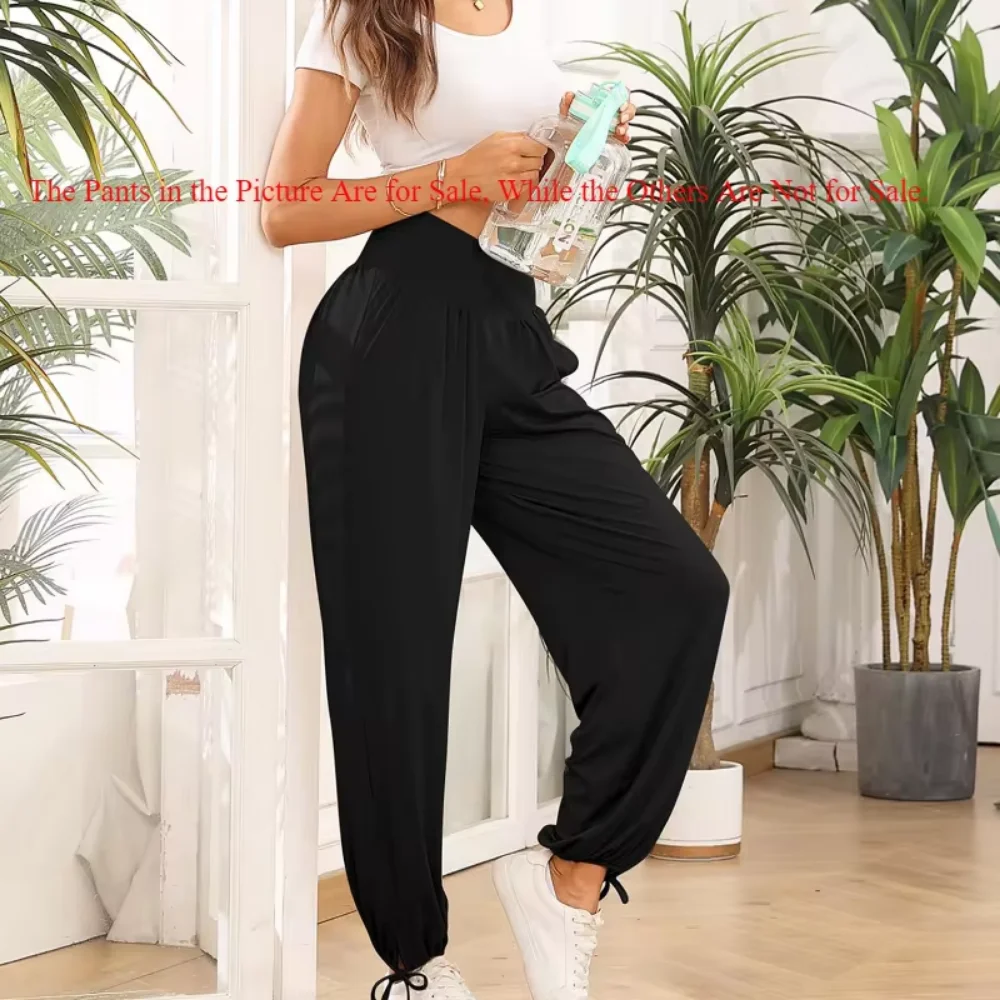 Crossed V-shaped Waistband And Elasticated Ankle Cuffs Women Plus Size Casual Pants