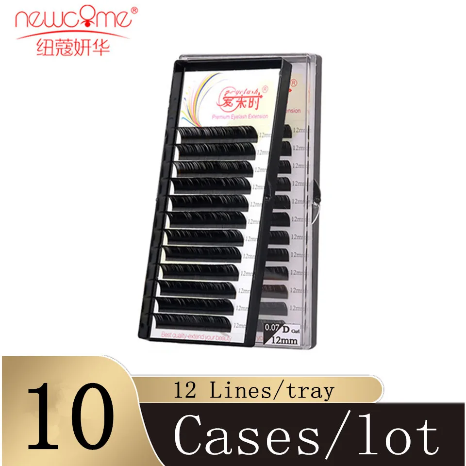 NEWCOME  10 Cases All Size Eyelashes Extensions Soft Eye Lashes BCD Curl Mink Individual False Fake Eyelash Makeup Tools