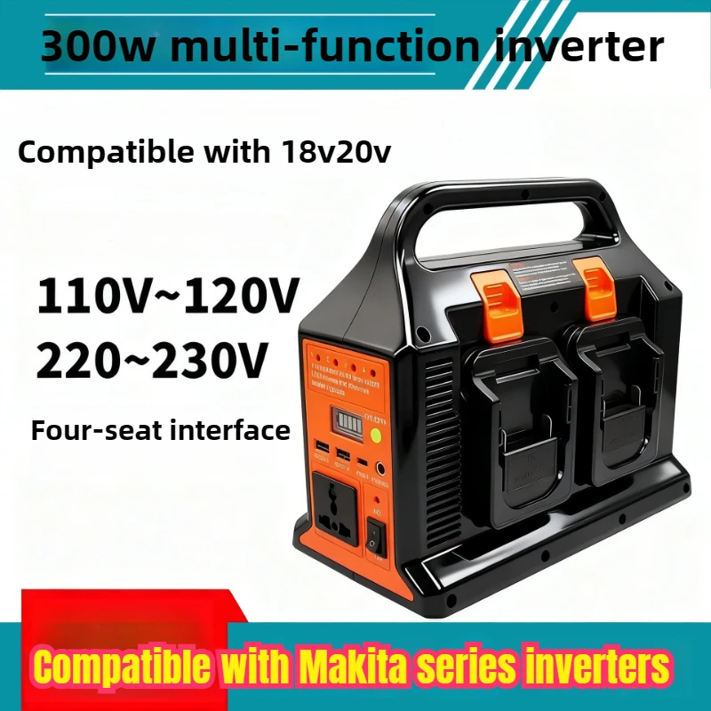 

300W Power Inverter for Makita 18V Battery DC 18V To AC 110-120V/220-230V Pure Sine Wave Battery Inverter for Camping Emergency