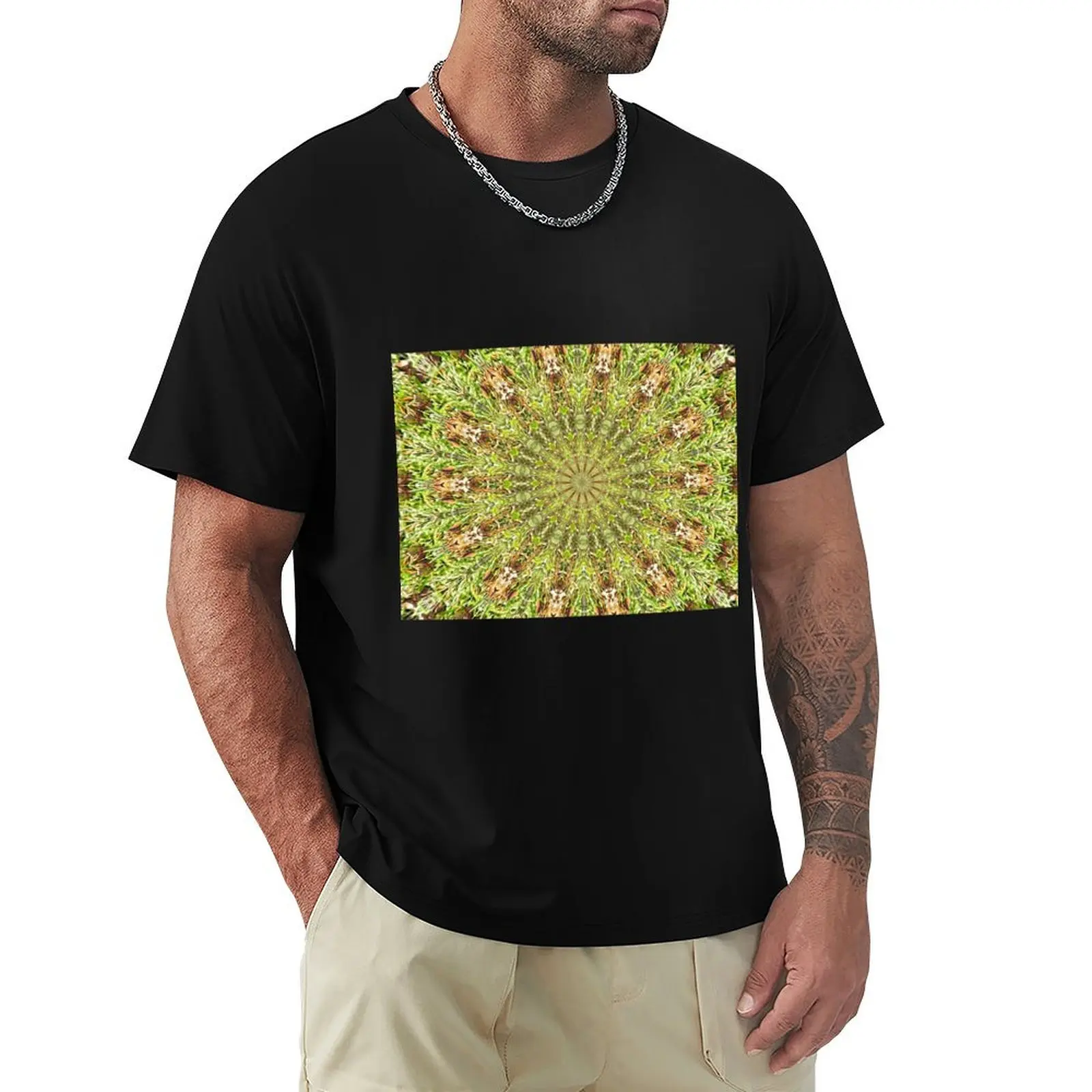 Grassy Kaleidoscope T-Shirt quick drying tees Men's cotton t-shirt