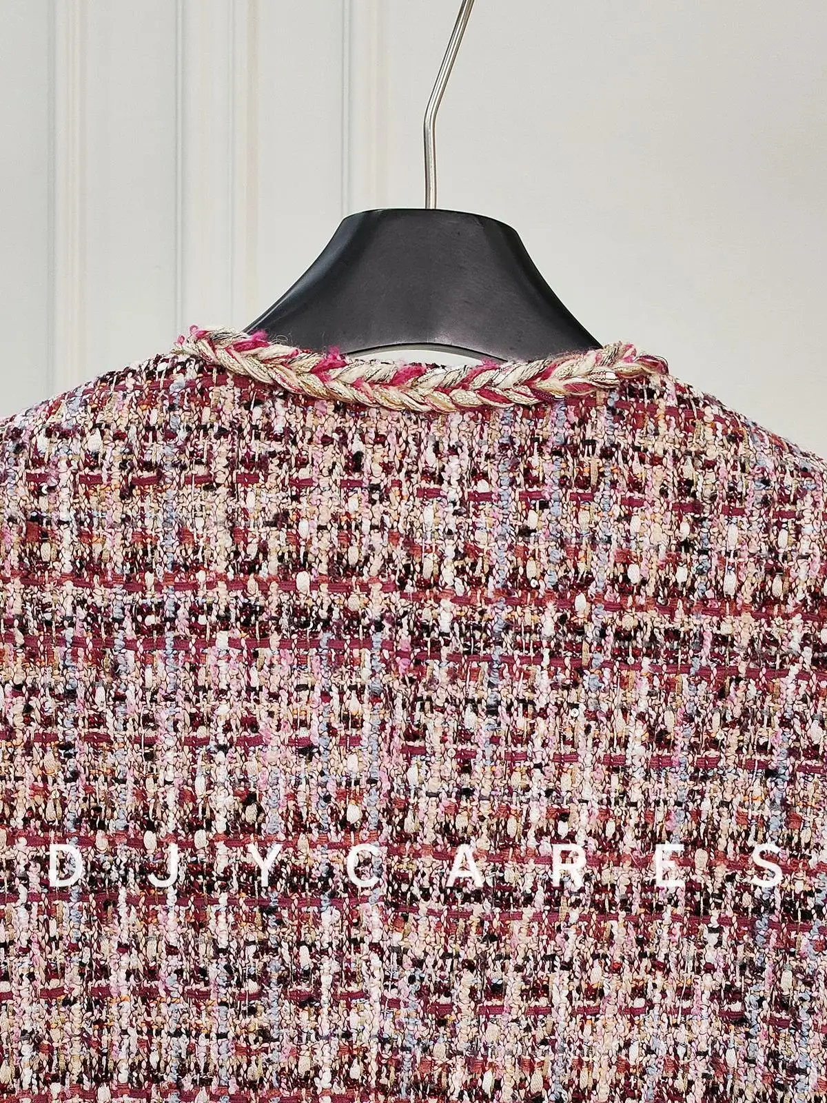Picture 6: New Coarse tweed purple pink coat, mid length temperament top big size