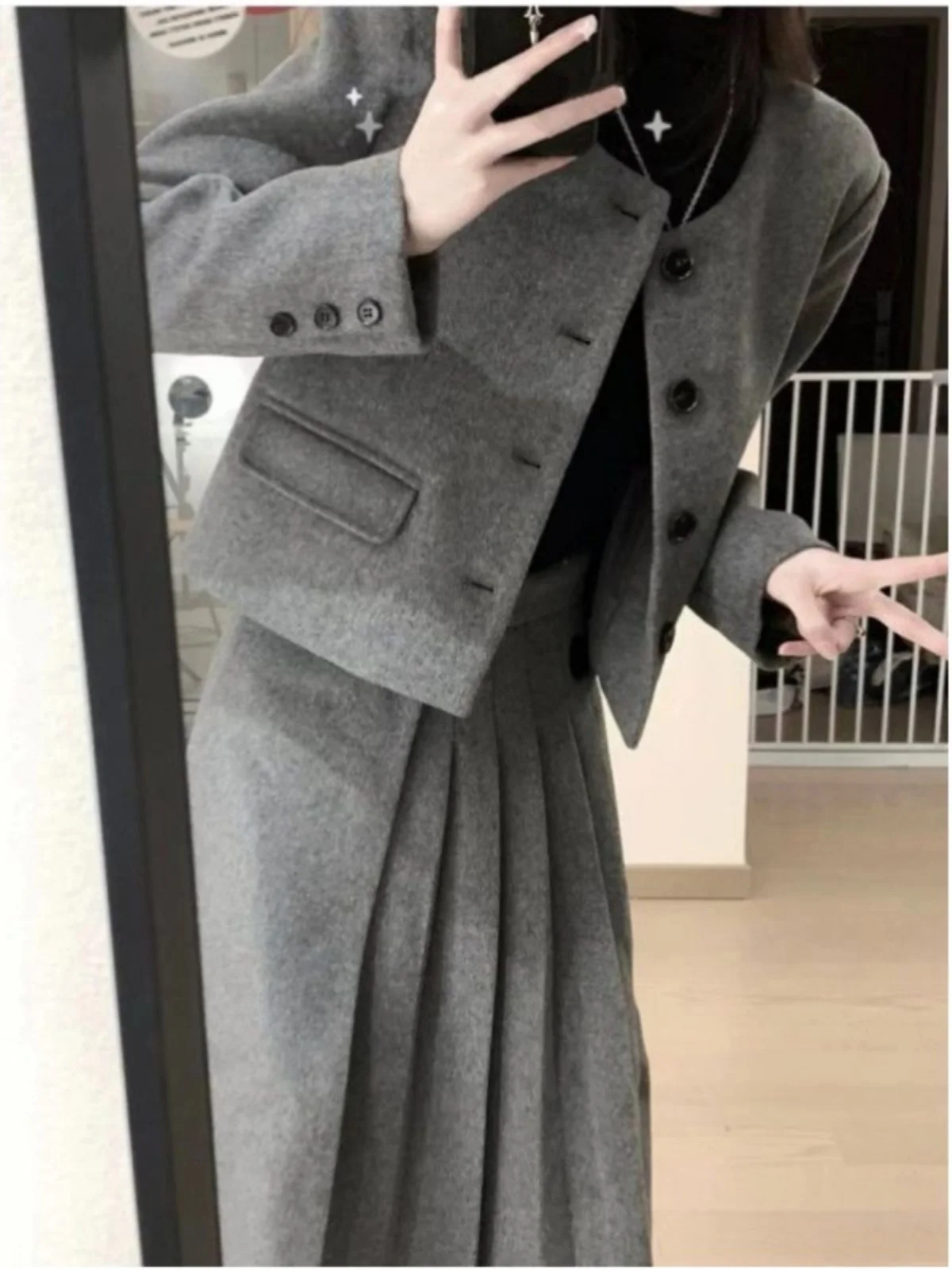 Fujia Qianjin Salt System A Complete Set Wear Women Autumn and Winter Thickened Woolen Graceful Korean Series Female Owner Yo...