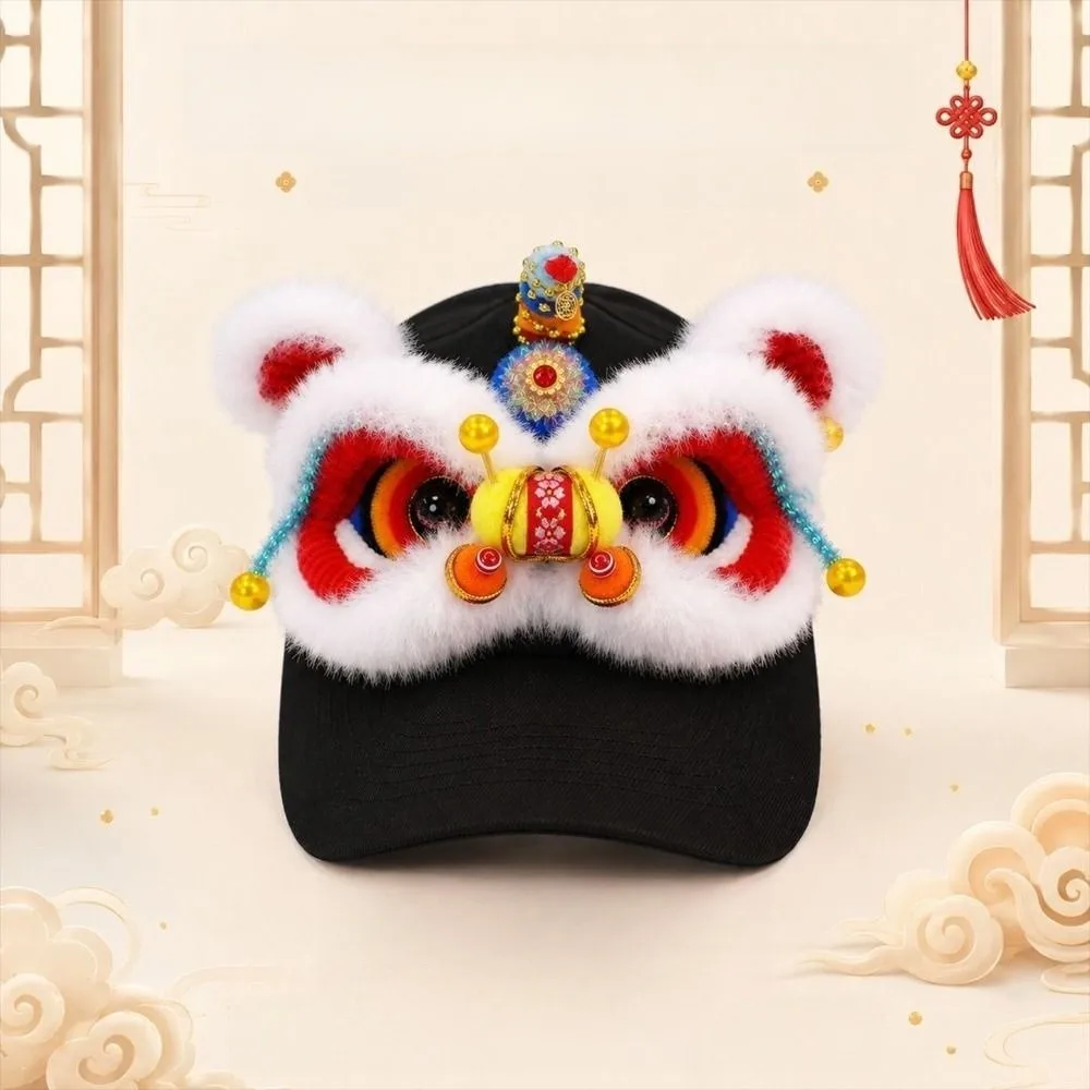 New 3D Lion Dance Hat Versatile Style Breathable Baseball Cap Lightweight Outdoor Sun Hat