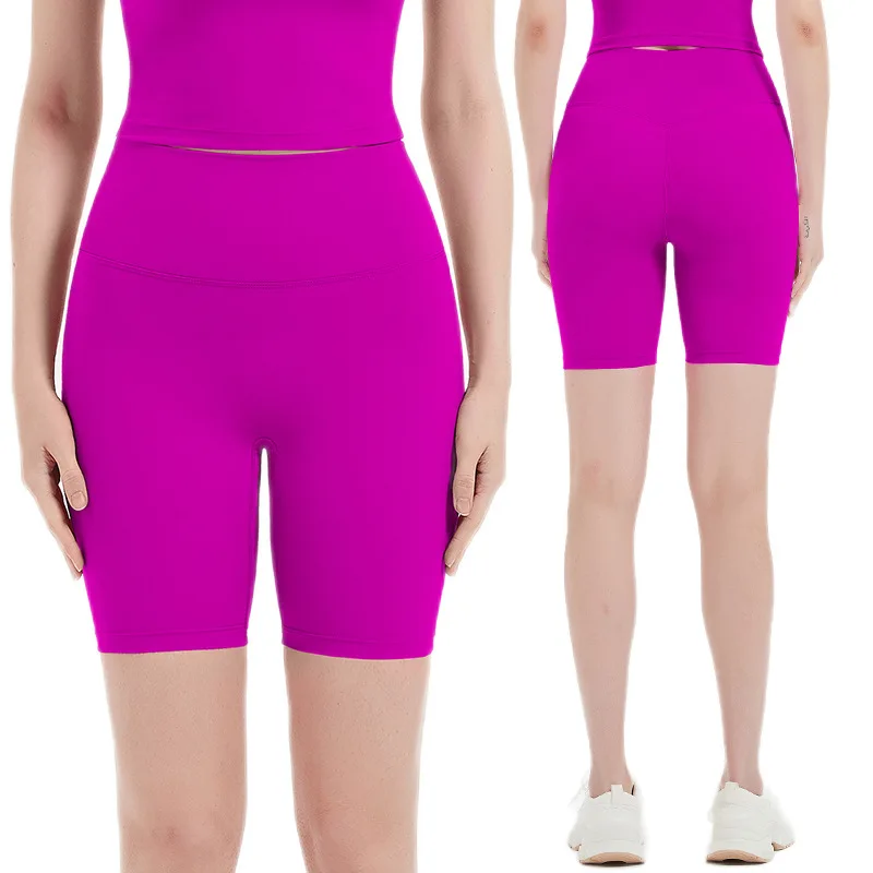 Women Sports Shorts High Waist Yoga Shorts Slim Fit Butt Lift Gym Running High Elastic Nylon Shorts