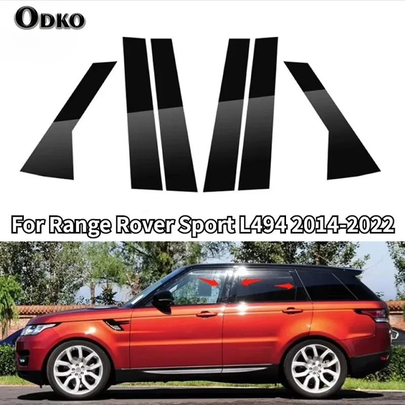 For Range Rover Sport L494 2014 2015-2020 2021 2022 Polished Pillar Posts Car Window Trim Cover BC Column Stickers Auto Styling