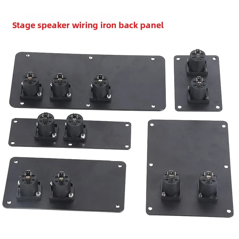 2 pcs  Dual XLR Iron Speaker Connection Panel Terminal Box with Ohm Socket for 10/12/15/18 Inch Stage Speakers