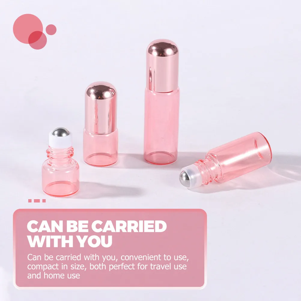 Rose Gold Glass Perfume Roller Bottles 2ml Refillable Empty Roll-On for Essential Oils Travel Friendly Leak Proof view 2