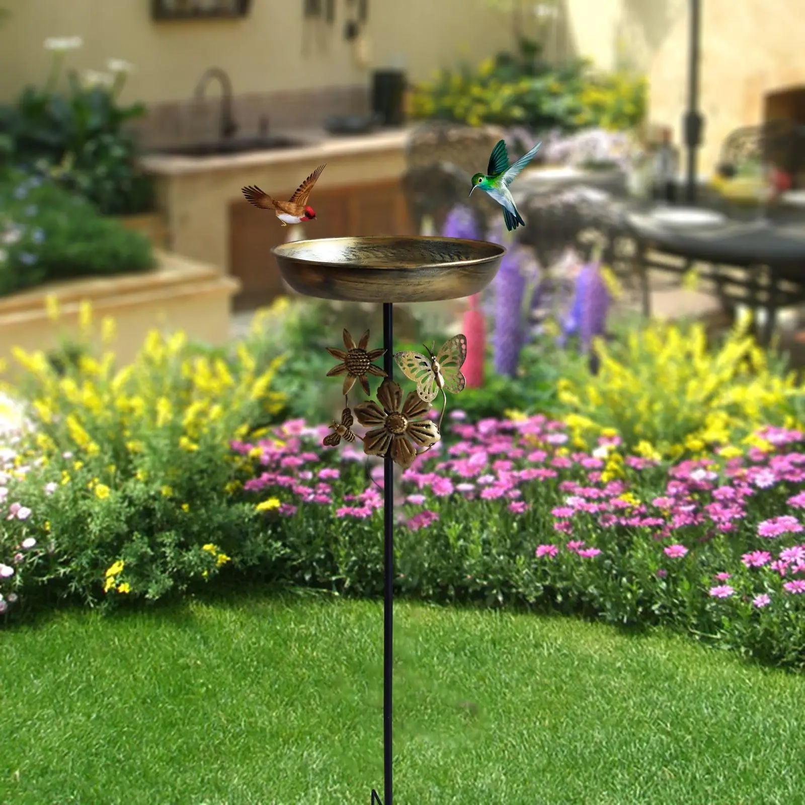 

Миска для ванны для птиц, аксессуары, орнамент, миска для воды, подарки, простая установка, кормушка для птиц для парка, привлекает птицы, балкон, забор, газон