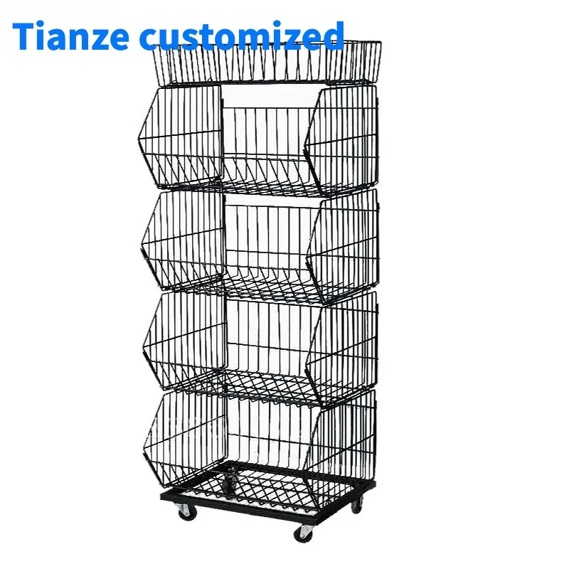 

[Customized]5 Tiers multilayer basket storage shelf display stand rack