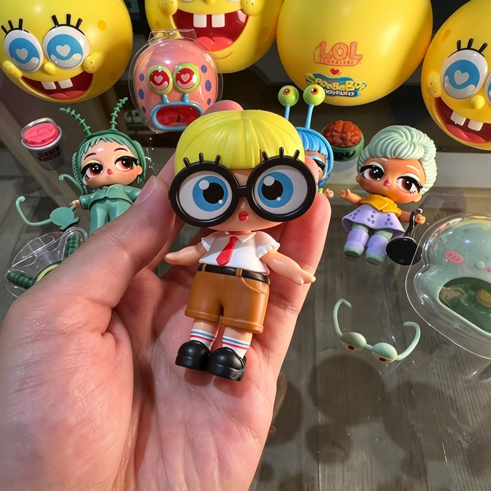 LOL Surprise SpongeBob Mini Dolls Series Surprise Ball Unboxing Dress Up Doll Figure Toy view 5