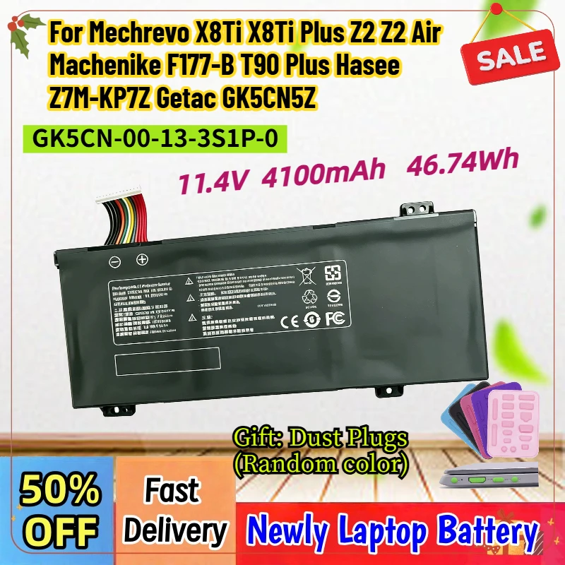 GK5CN-00-13-3S1P-0 Laptop Battery for Mechrevo X8Ti X8Ti Plus Z2 Z2 Air Machenike F177-B T90 Plus Hasee Z7M-KP7Z Getac GK5CN5Z