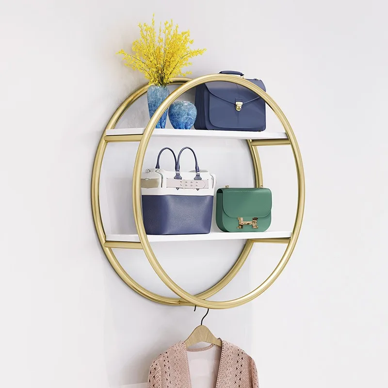 

Clothing store wall display rack Wall-mounted women's clothing children's clothing store shelf display rack is hanging