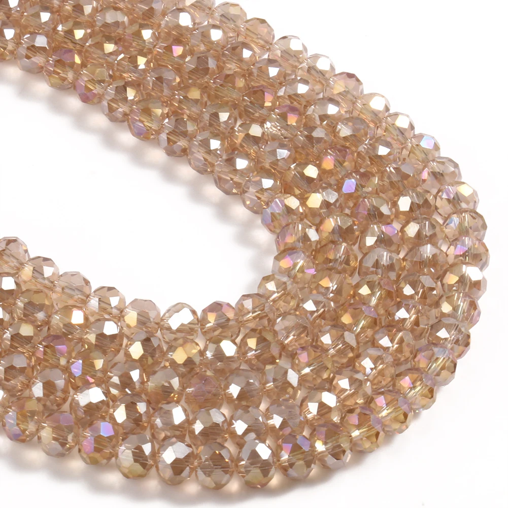 الشمبانيا اللون النمساوية كريستال زجاج الخرز 3 4 6 8 مللي متر لصنع المجوهرات الأوجه فضفاض خزر عازل ل أساور قلادة DIY بها بنفسك #3