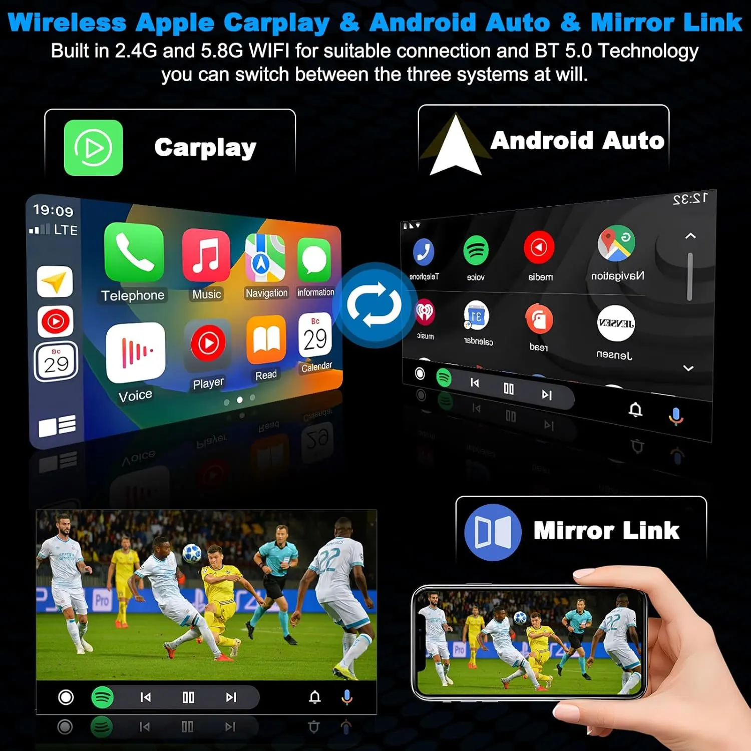 NewWireless Apple Carplay Android Auto Mercedes Benz Becker NTG4.5 Video Interface for W176 W166 X156 X204 W204 W212 W246 C216 C