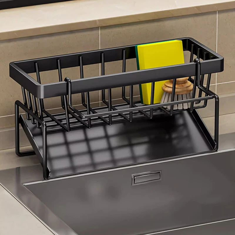 1 Pcs Multifunctional Sponge Rack Kitchen Shelf Sink Rag Dishwashing Detergent Dishcloth Organizer Kitchen Storage Rack