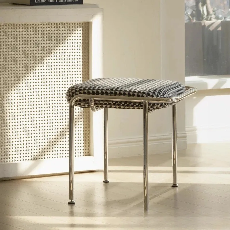 

Nordic soft bag shoe changing stool restaurant stainless steel dining stool household