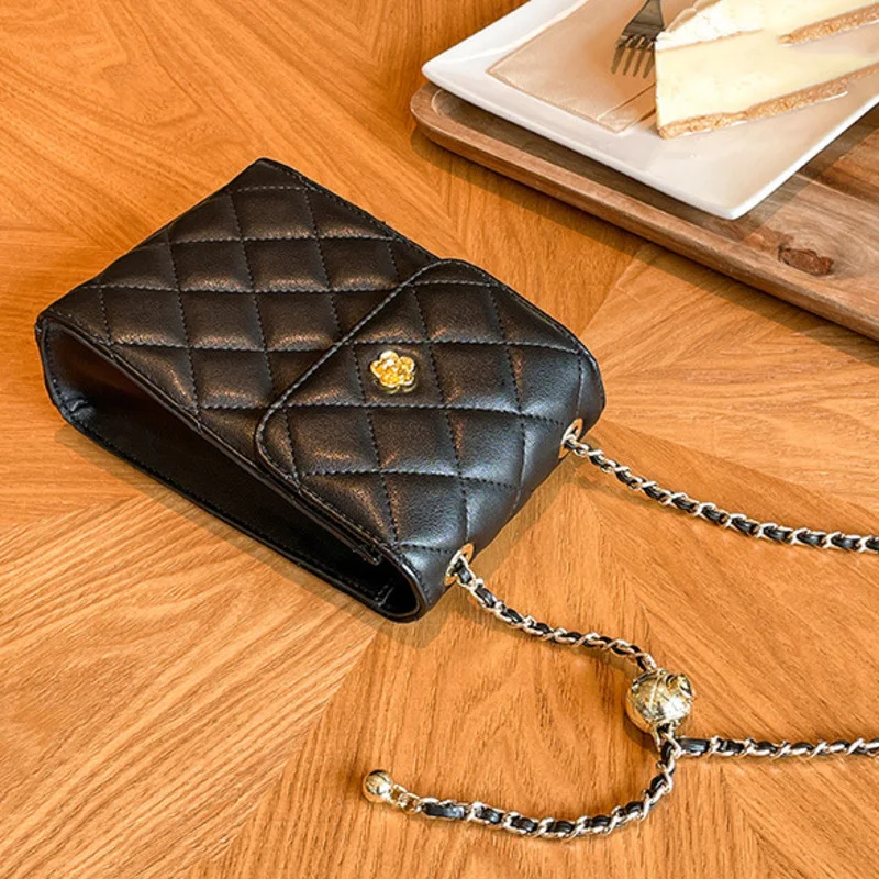 VOLASSS Cowhide Versatile Mobile Bag Women New Fashion Genuine Leather Chain Shoulder Bags Designer Mini Crossbody Bags Female