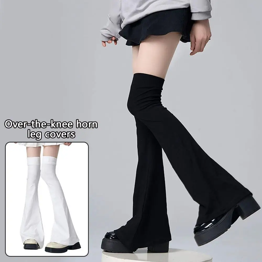 Slimming Knee Socks Over The Knee Horn Shaped Cuffs Leg Stockings Japanese Style Spicy Femboy Horn High Tube Knee Over Socks