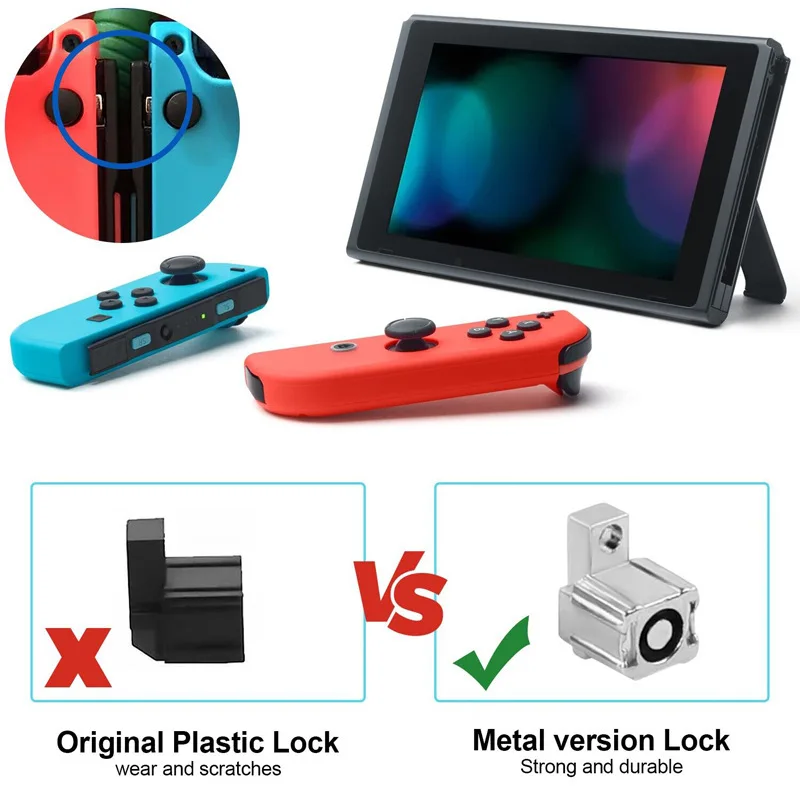 Metal Lock Buckles Latches for Switch/Switch OLED Joycon NS Repair Latches Accessory Replacement Tool Kit