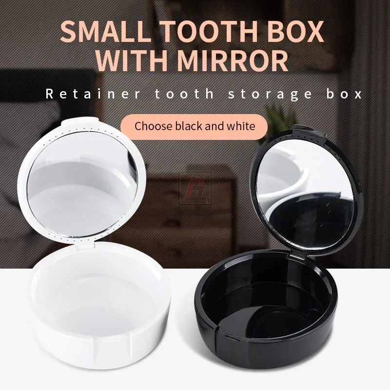 Étui de rangement pour fausses prothèses dentaires avec miroir, hygiène buccale, étui de bain, protège-dents, attelles orthodontiques